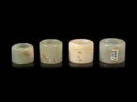 Four Celadon Jade Archer's Rings
