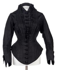 Two Silk Taffeta Evening Bodices, 1880s
