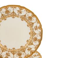A Set of Ten Royal Doulton Gilt Decorated Porcelain Service Plates