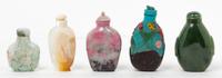 A Set of Five Snuff Bottles Height of tallest 2 1/2 inches.