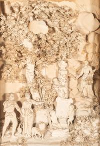 A Carved Lava Panel of Diana and Eros