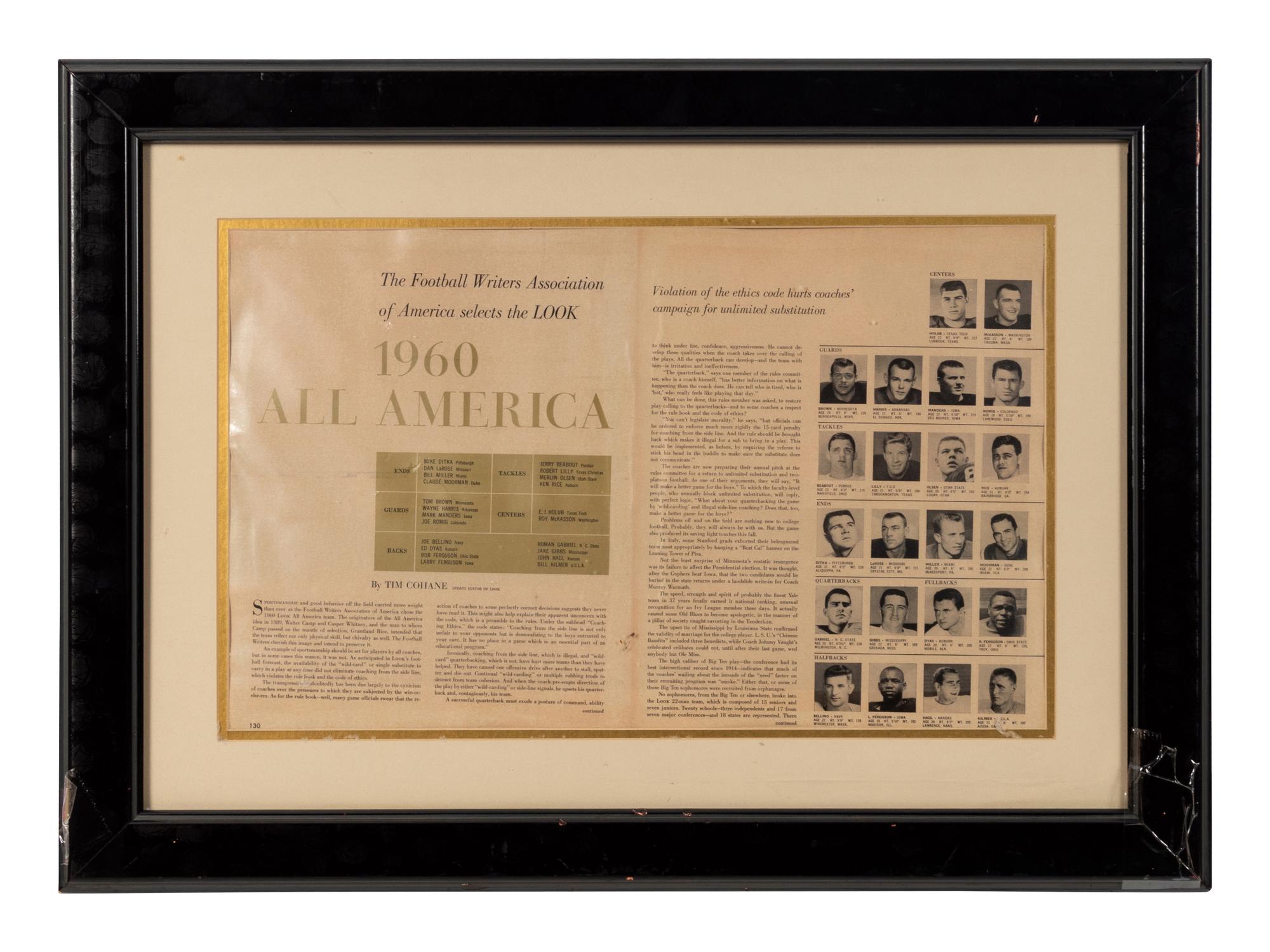 A Group of Six Newspaper and Magazine Clippings Formerly Displayed at Mike Ditka’s Restaurant