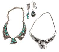 Two Southwestern Silver Necklaces Length of first 15 inches