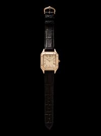 CARTIER, 18K ROSE GOLD AND LACQUER 'SANTOS DUMONT' LIMITED EDITION WATCH