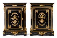 A Pair of Napoleon III Gilt Bronze Mounted Meubles d'Appui Height 47 3/4 x width 35 1/2 x depth 16 1/2 inches. — SECOND HALF 19TH CENTURY