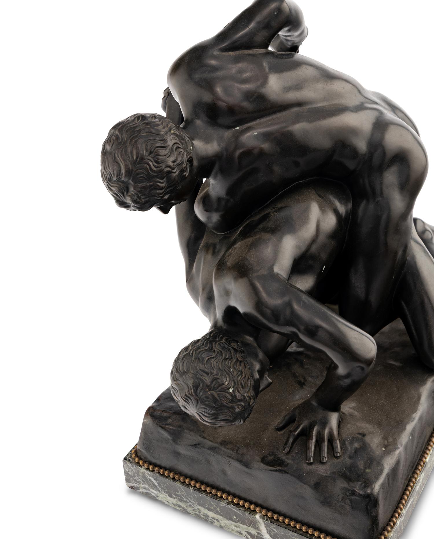 An Italian Bronze Figural Group of The Wrestlers