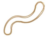 ANTIQUE, YELLOW GOLD LONGCHAIN NECKLACE