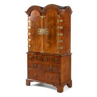 A William and Mary Walnut Collector's Cabinet-on-Chest