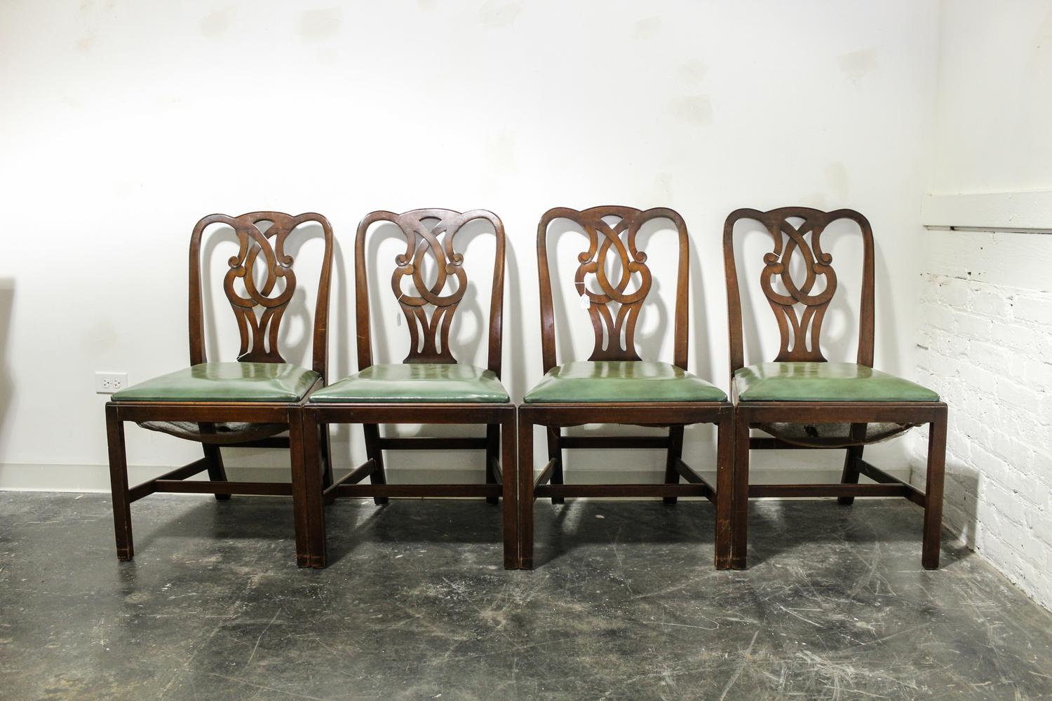 A Set of Four Chippendale Style Mahogany Side Chairs Height 37 inches. — 19TH/20TH CENTURY