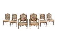 A Louis XVI Style Giltwood Seven-Piece Salon Suite