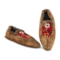Tlingit and Tahltan Beaded Hide Moccasins