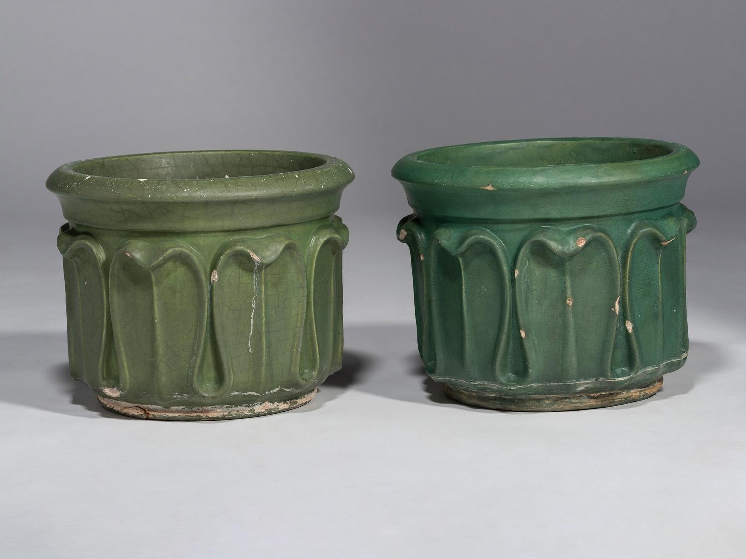 Two Matte Glazed Architectural Jardinières, 1905