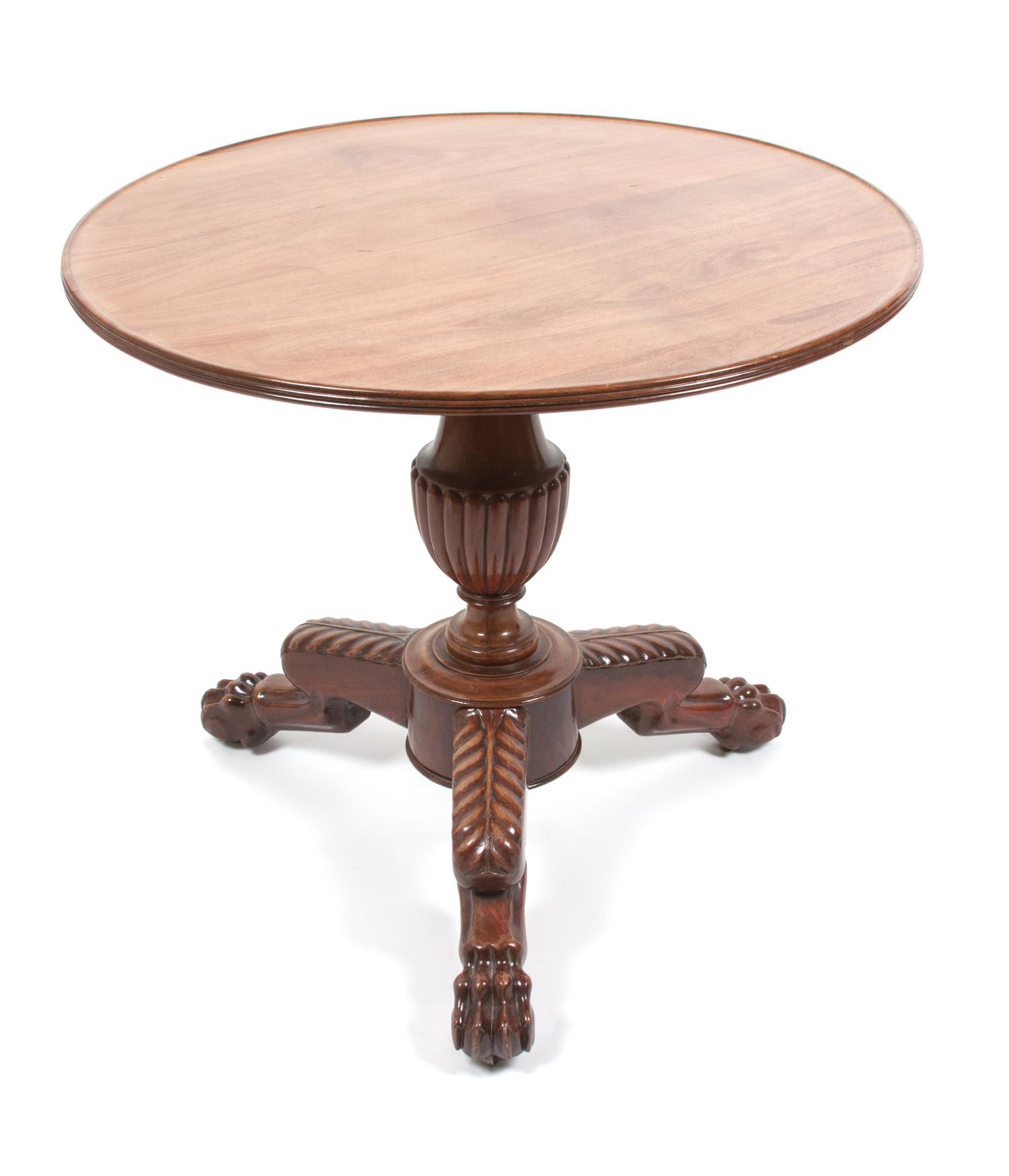 A George III Style Occasional Table Height 28 x diameter 31 inches.