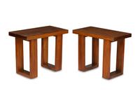 A Pair of Chinese Elm Side Tables
