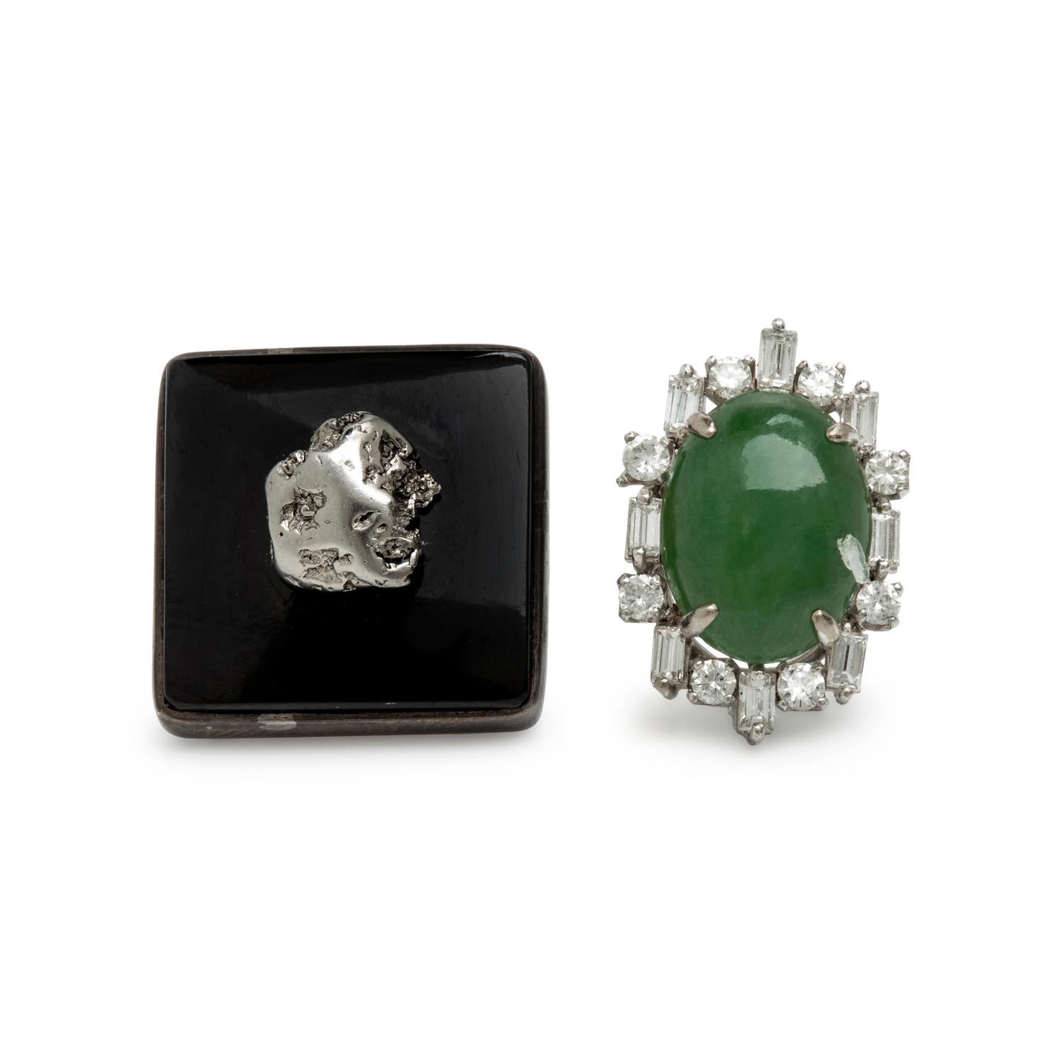 Two Multigem Tie Tacks