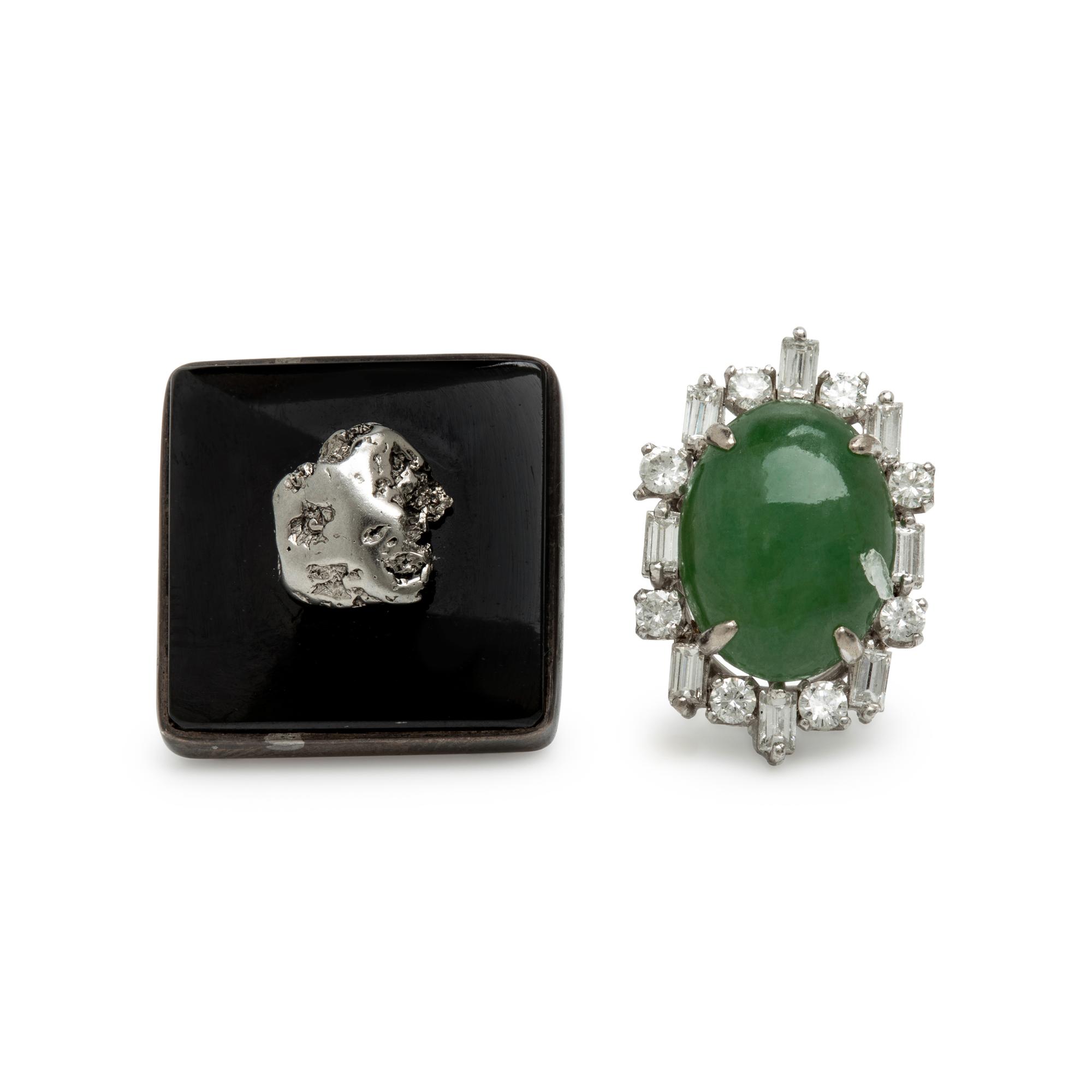 Two Multigem Tie Tacks