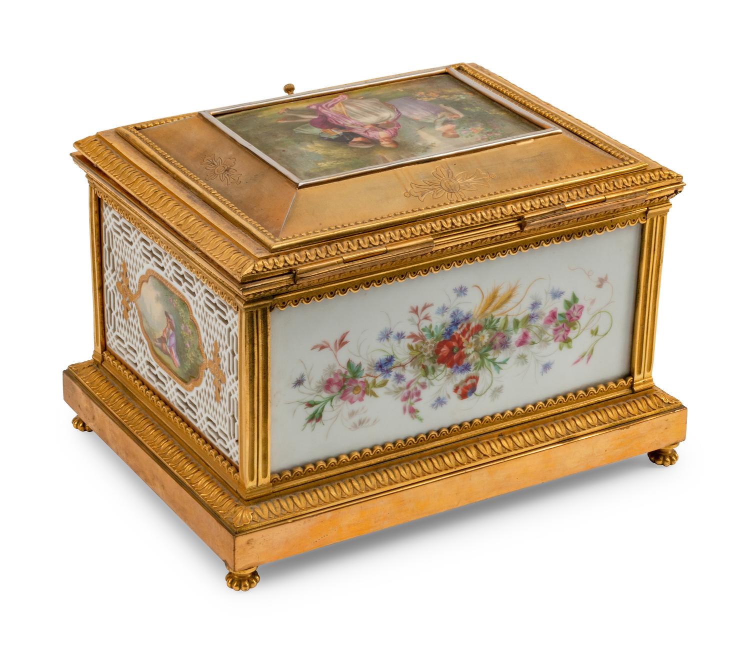 A French Gilt-Bronze-Mounted Porcelain Casket — LATE 19TH CENTURY