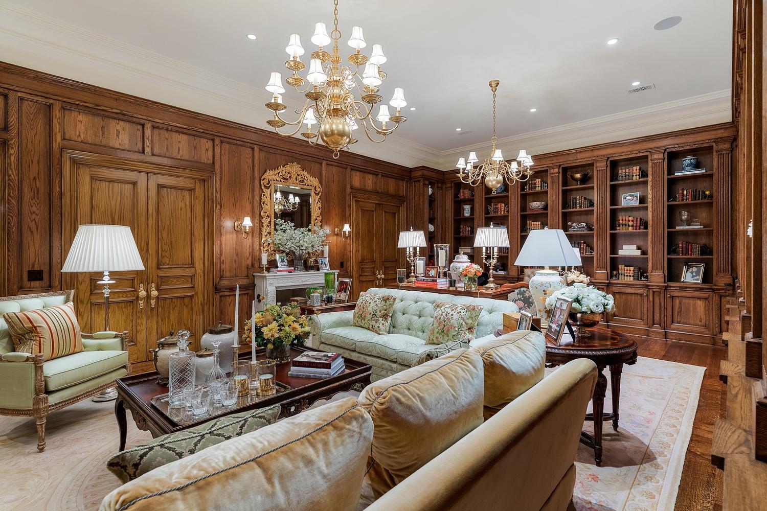 A Pair of Ralph Lauren Louis XV Style Mahogany Bergères with Custom Upholstery