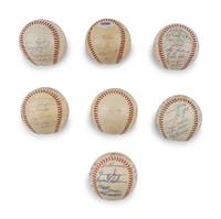 A Large Group of 1950s-60s Kansas City Athletics Team Signed Autograph Baseballs,