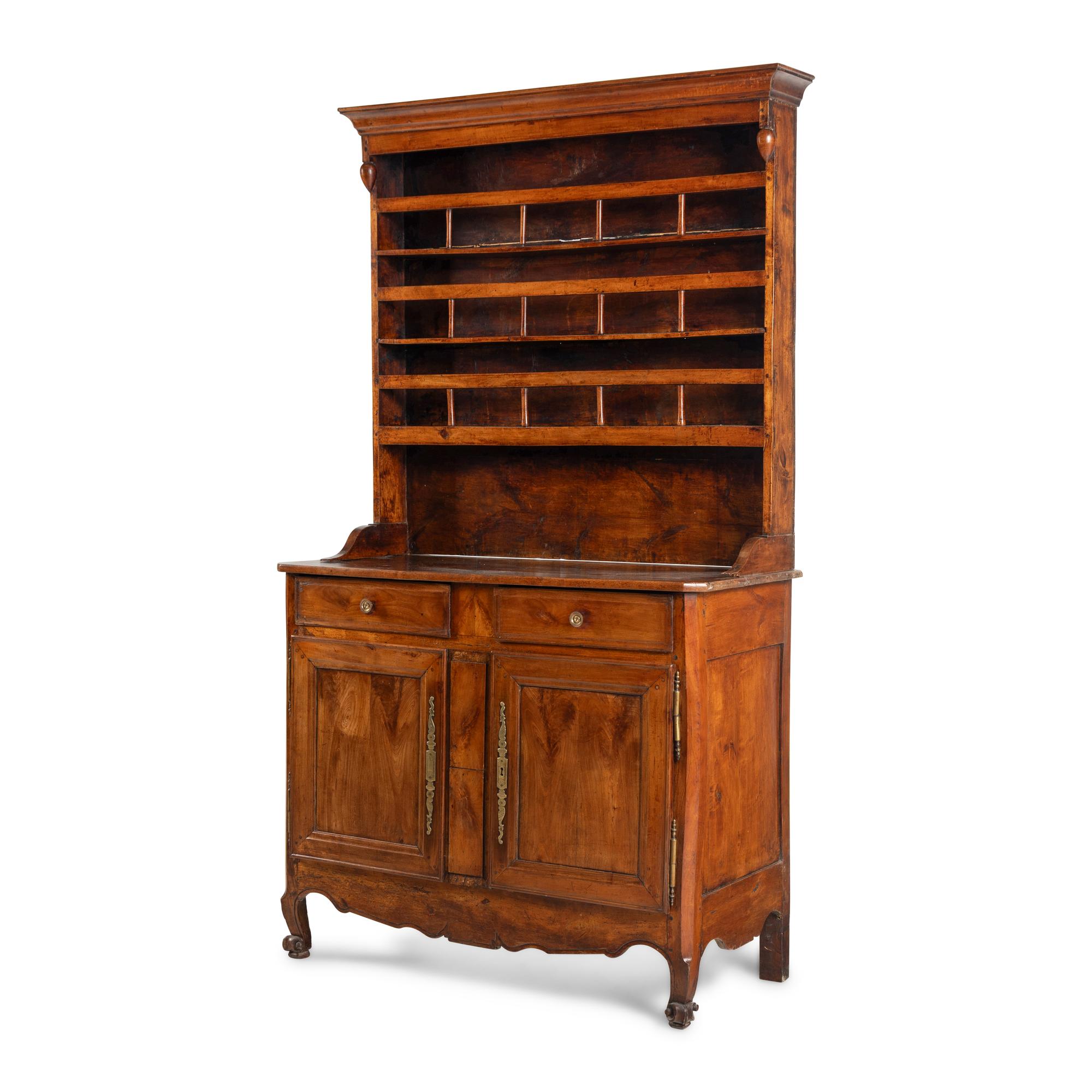 A French Provincial Carved Walnut Buffet à Deux Corps
