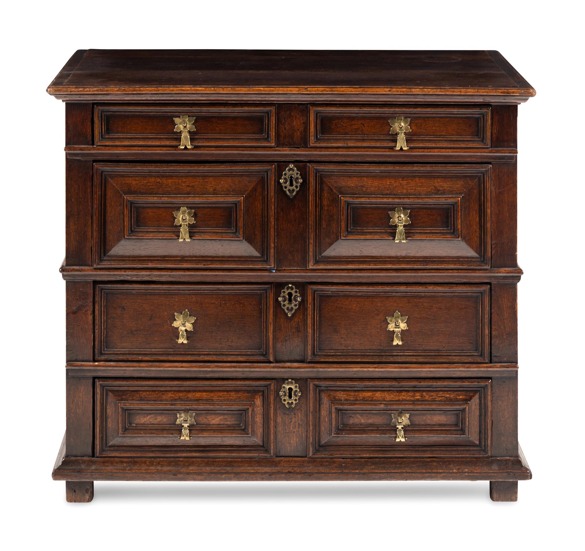 A William and Mary Oak Chest of Drawers