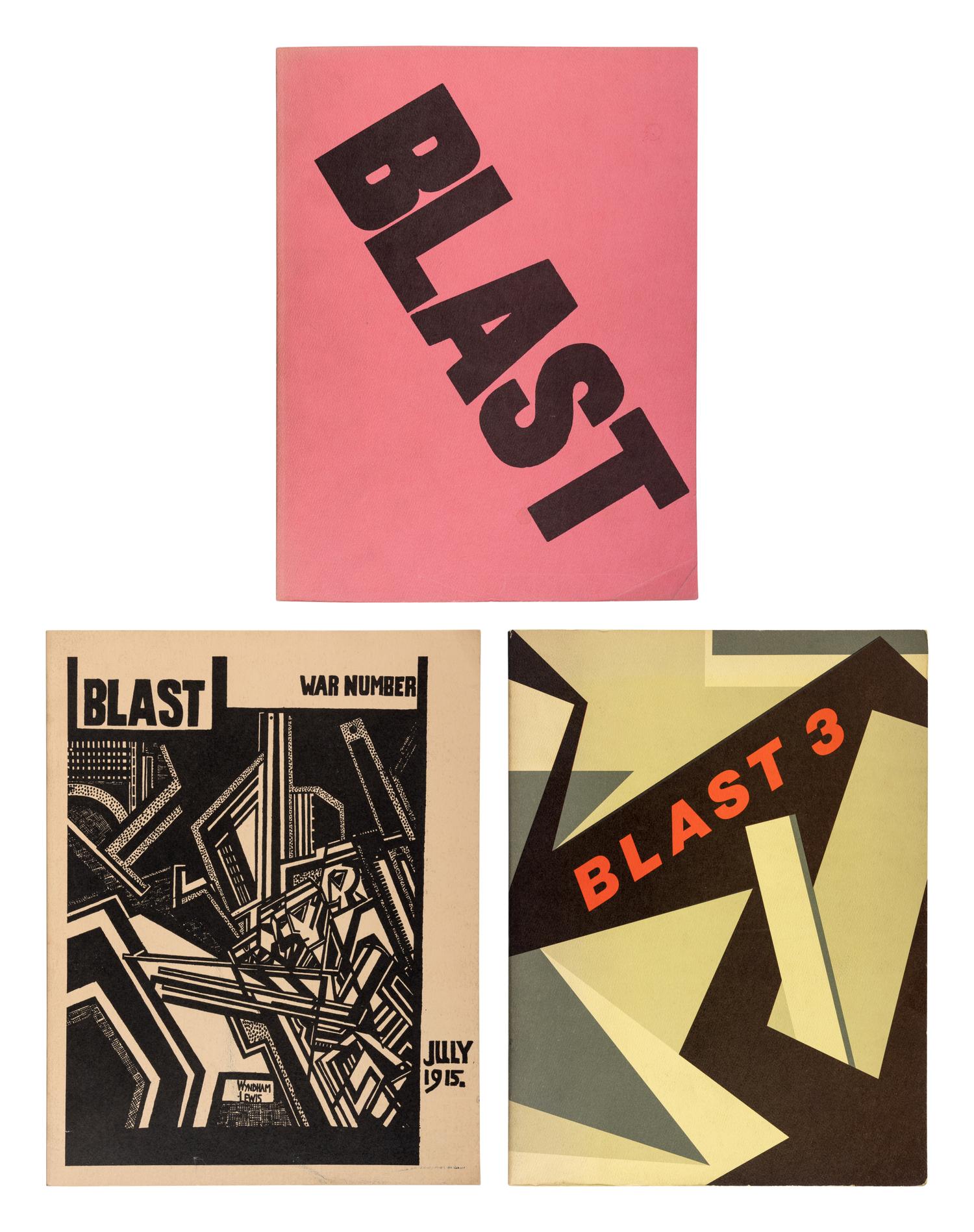 LEWIS, Percy Wyndham (1882-1957), and Seamus COONEY, editors. Blast Review of the Great English Vortex . No. 1. Santa Rosa, CA: Black Sparrow Press, 1989. -- No. 2. -- No. 3. Santa Barbara, CA: Black Sparrow Press, 1981, 1984.