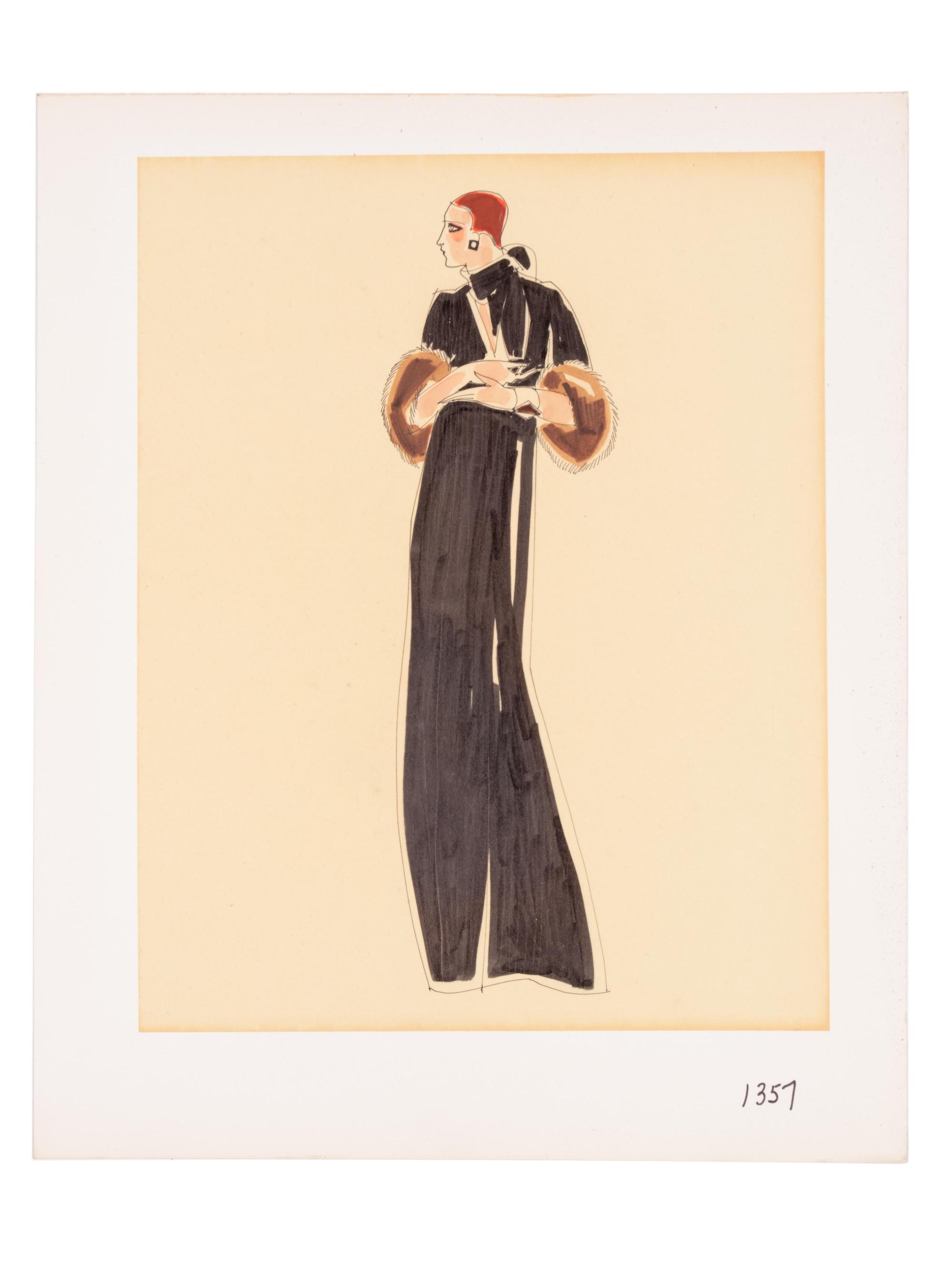 Two Geoffrey Beene Fashion Illustrations, 1970s