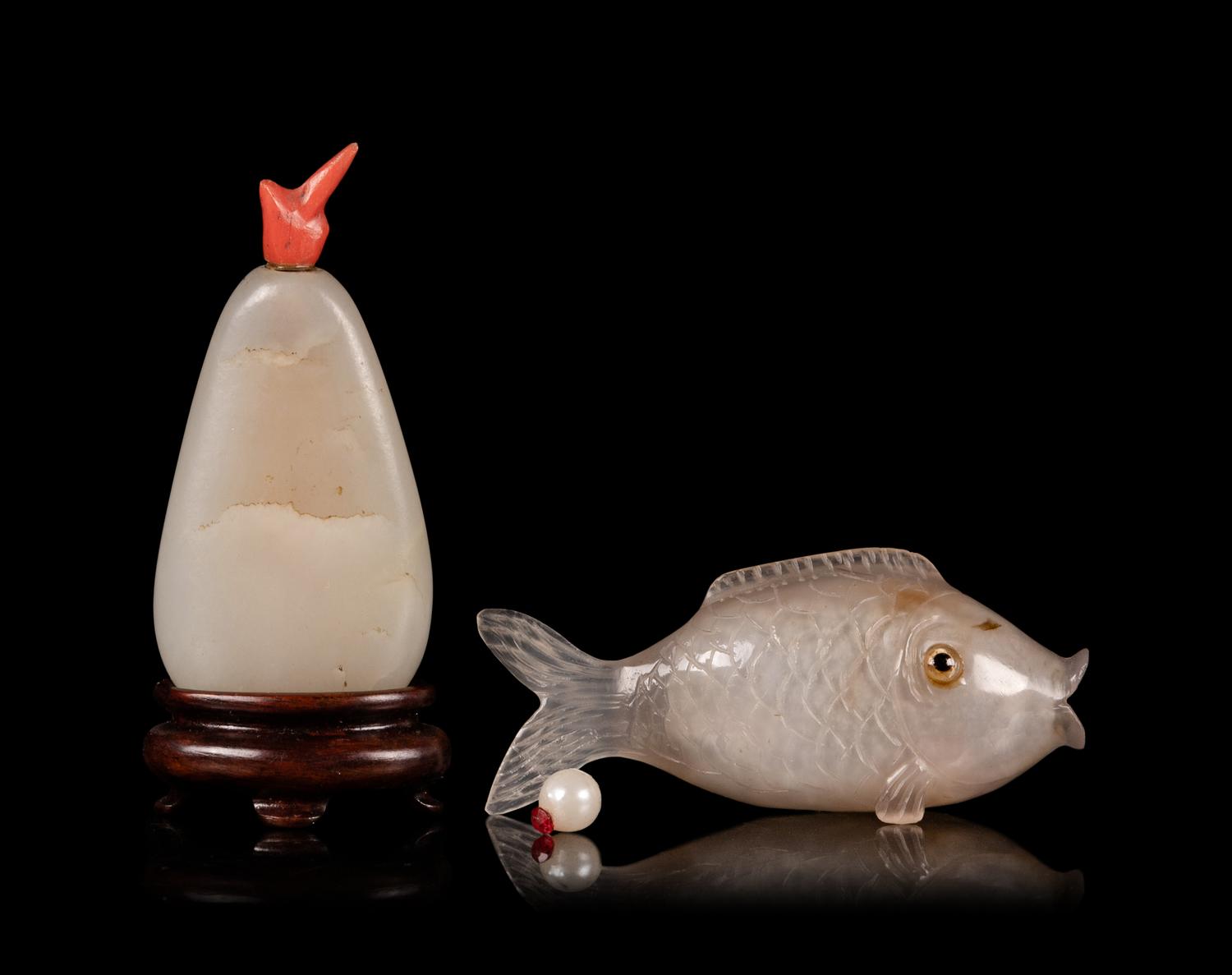 Two Chinese Precious Stone Snuff Bottles