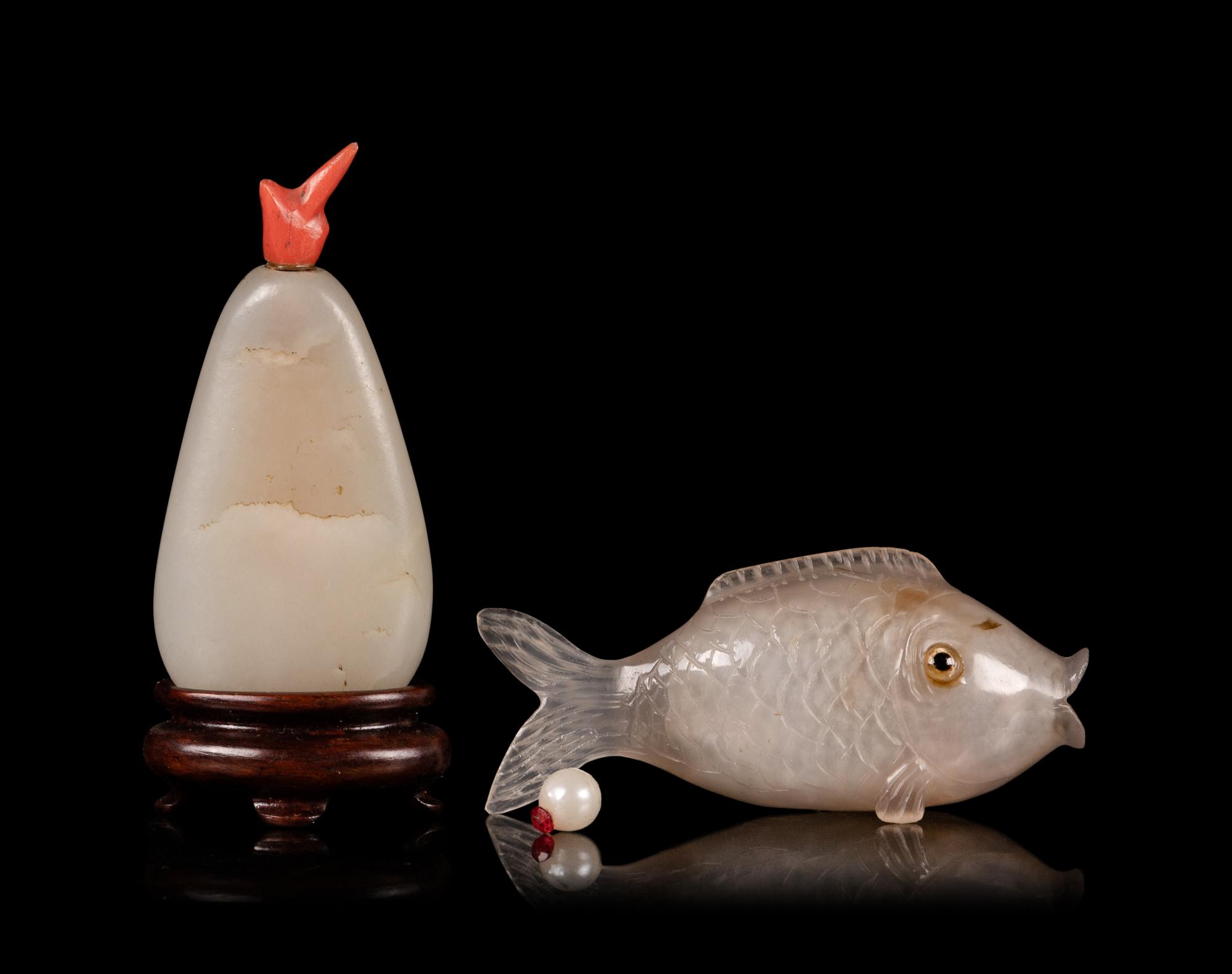 Two Chinese Precious Stone Snuff Bottles