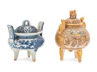 Two Porcelain Incense Burners, Koro