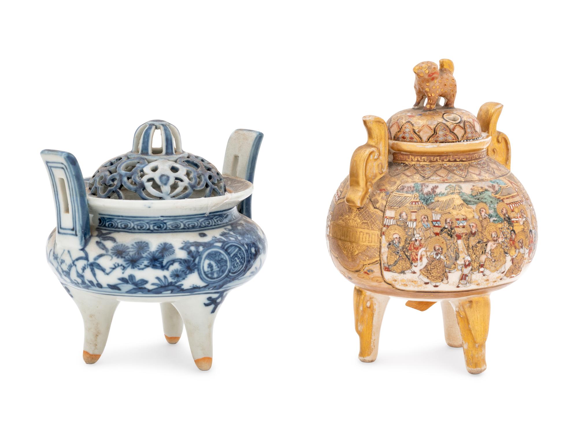 Two Porcelain Incense Burners, Koro