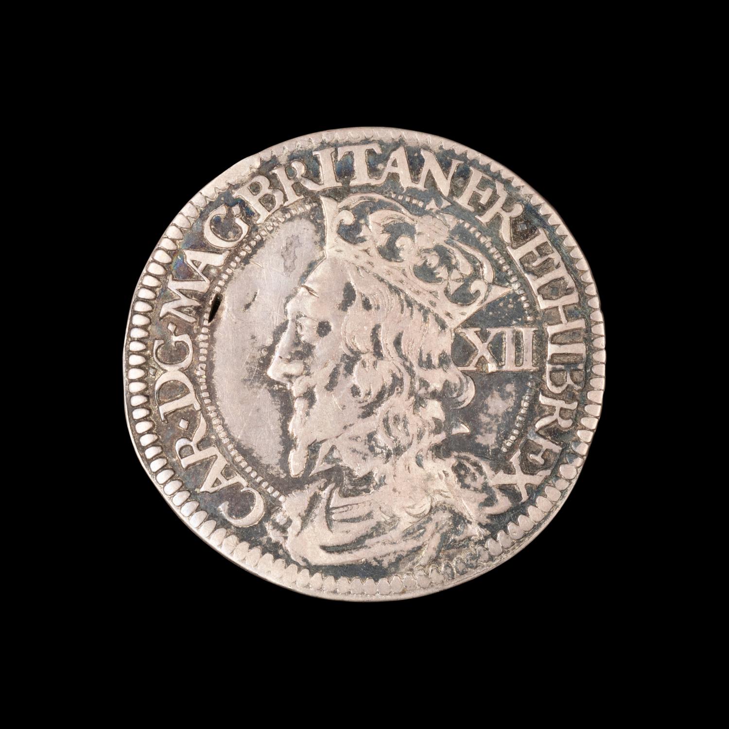 [GREAT BRITAIN] SCOTLAND. Charles I 12 Shilling ND (1637-1642); F stamped above crown on reverse.