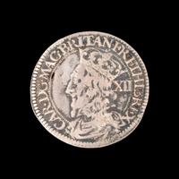 [GREAT BRITAIN] SCOTLAND. Charles I 12 Shilling ND (1637-1642); F stamped above crown on reverse.