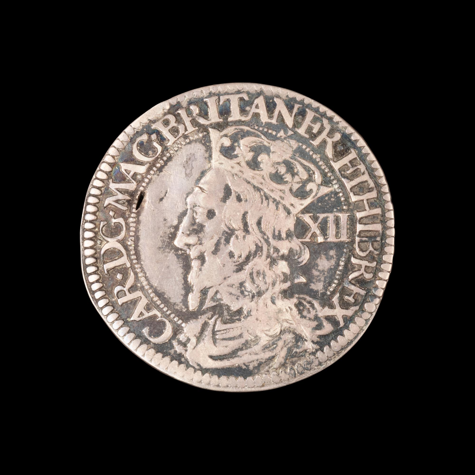 [GREAT BRITAIN] SCOTLAND. Charles I 12 Shilling ND (1637-1642); F stamped above crown on reverse.