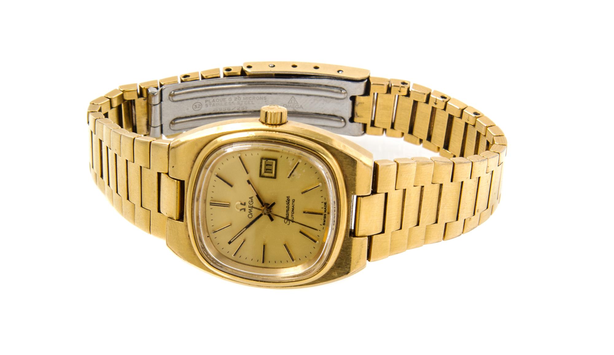 A Gold Tone and Stainless Steel Seamaster Wristwatch, Omega,
