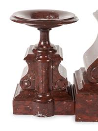 A Large French Marble Clock Garniture