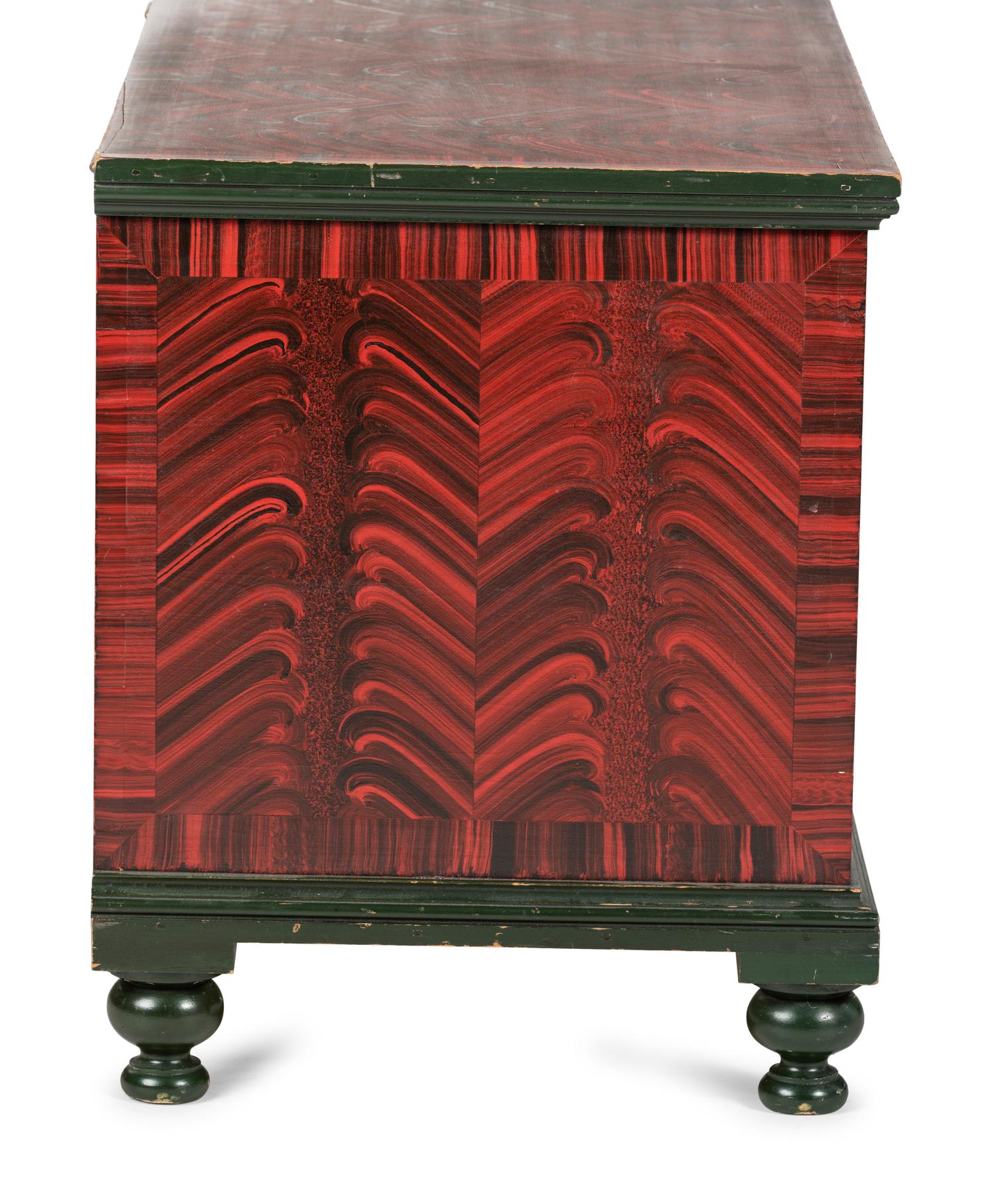 A Paint Decorated Poplar Blanket Chest by Jacob Werrey (1838-1893)