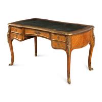 A Louis XV Style Gilt Bronze Mounted Kingwood Bureau Plat