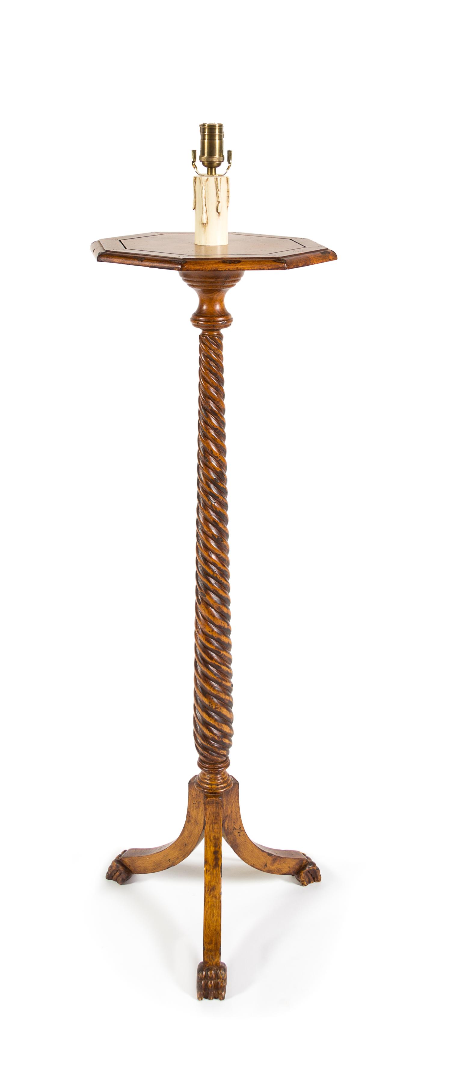 A Regency Style Turned Wood Floor Lamp Height 57 inches. — LATE 20TH CENTURY