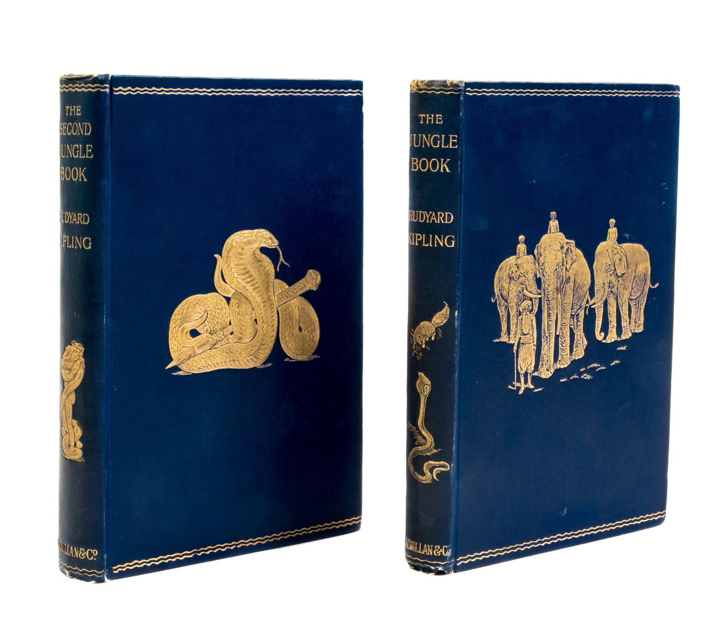 KIPLING, RUDYARD. The Jungle Books [and] The Second Jungle Book. London, 1894, 1895. First editions.