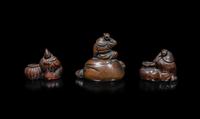Three Japanese Figural-Form Scholar's Objects