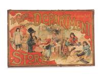 Three McLoughlin Bros. Cased Games Comprising Tollgate , Fish Pond , The Game of Playing Department Store