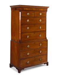 A Late George III Mahogany Chest on Chest