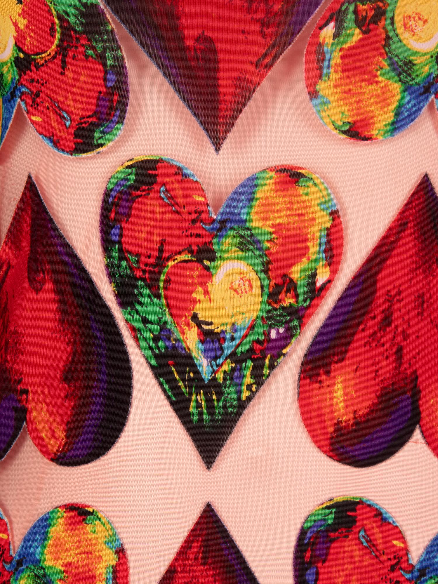 IMPORTANT GIANNI VERSACE DÉVORÉ JIM DINE HEART DRESS, FORMERLY OWNED BY GIANNI VERSACE, S/S 1997