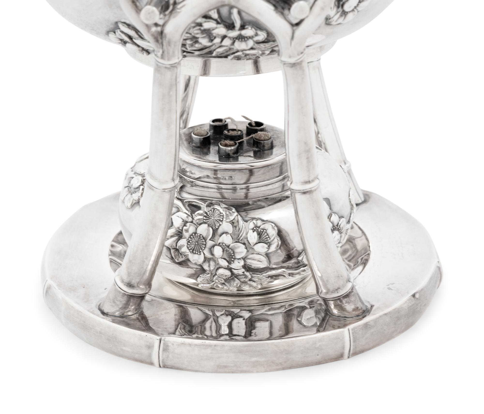 A Japanese Silver Five-Piece Tea and Coffee Service