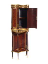 A Louis XVI Style Gilt Bronze Mounted Vernis Martin Cabinet on Stand