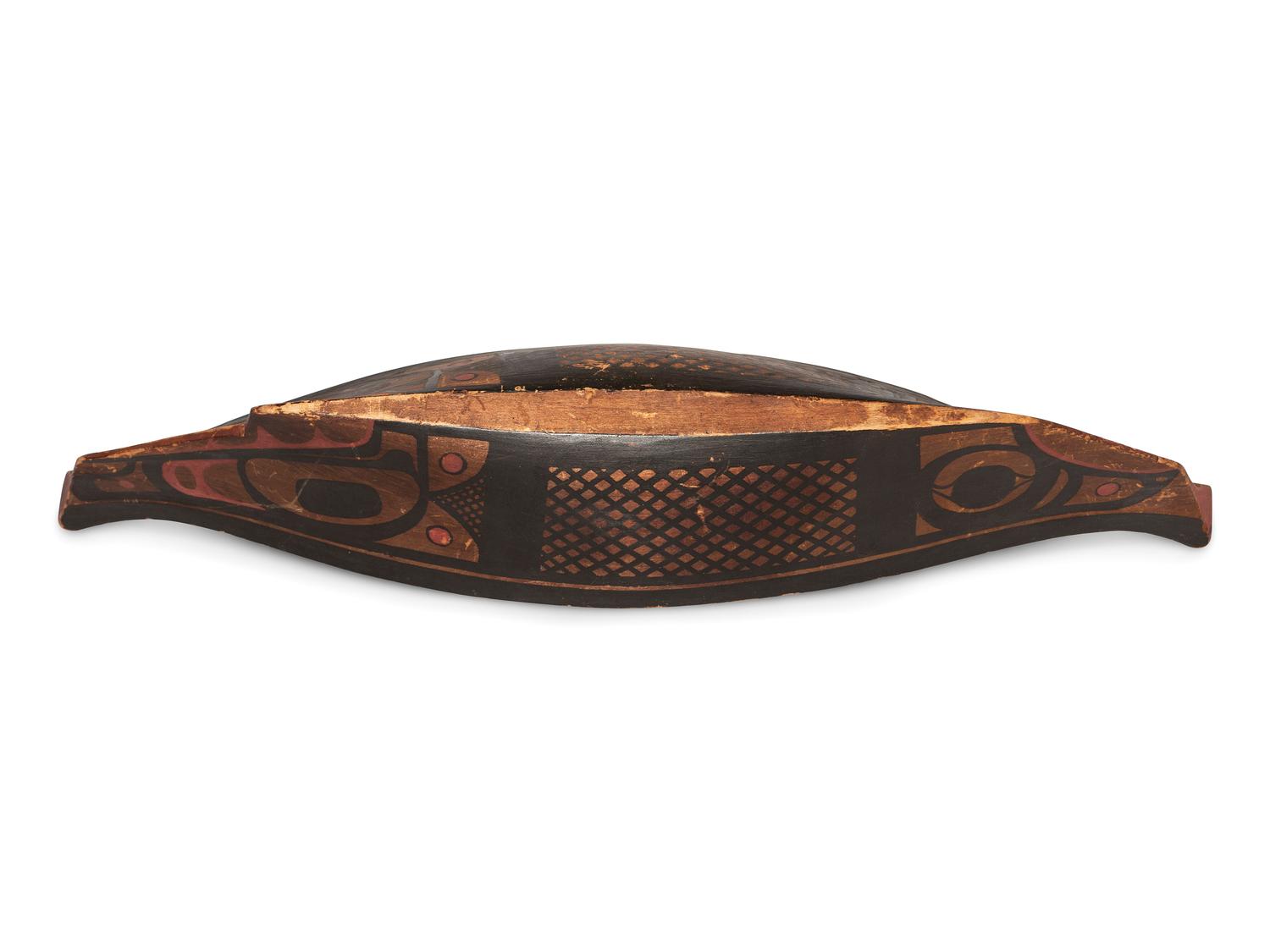 Haida Model Canoe and Paddles