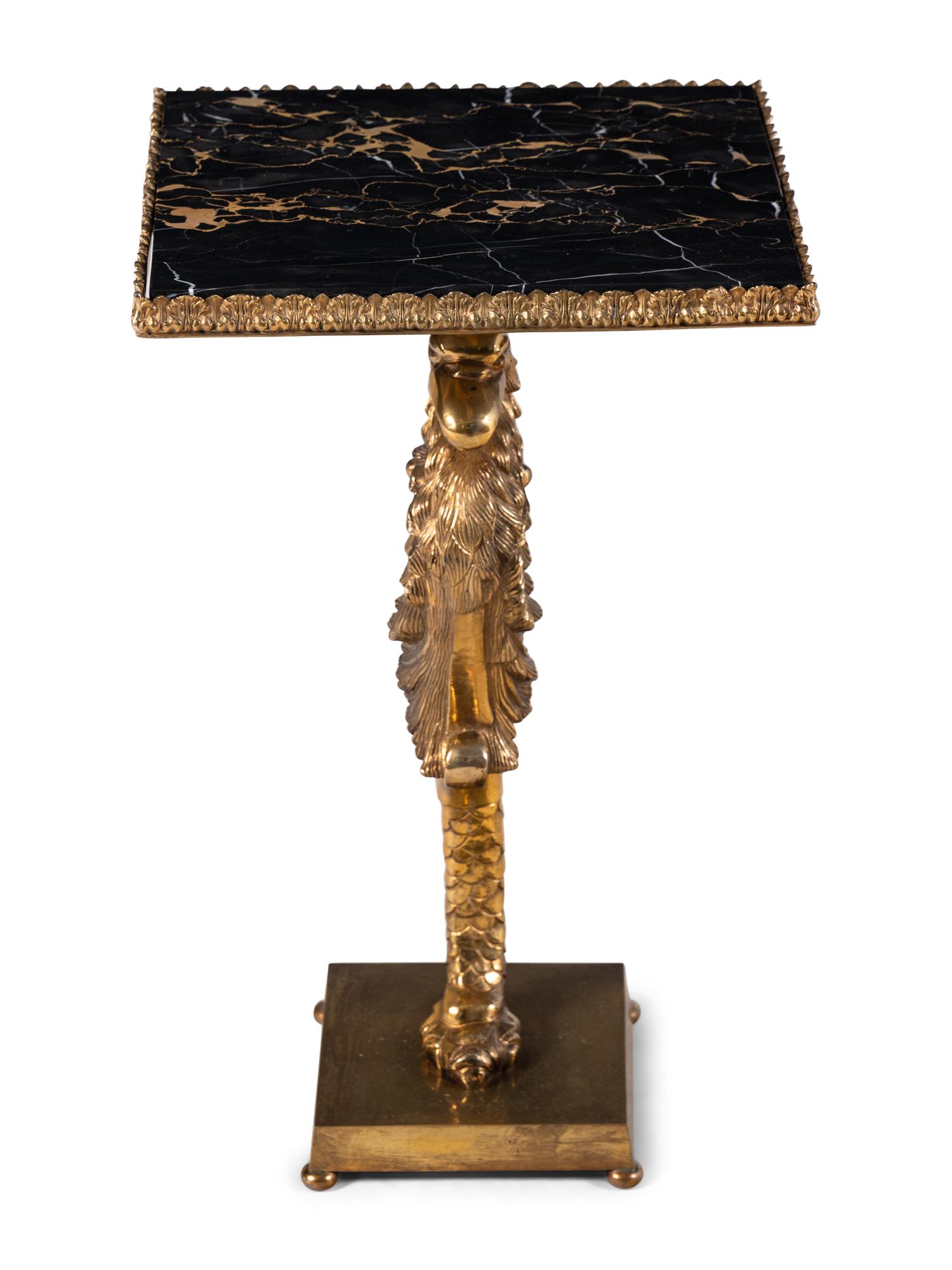 A Neoclassical Style Gilt Bronze Marble-Top Side Table