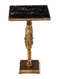 A Neoclassical Style Gilt Bronze Marble-Top Side Table