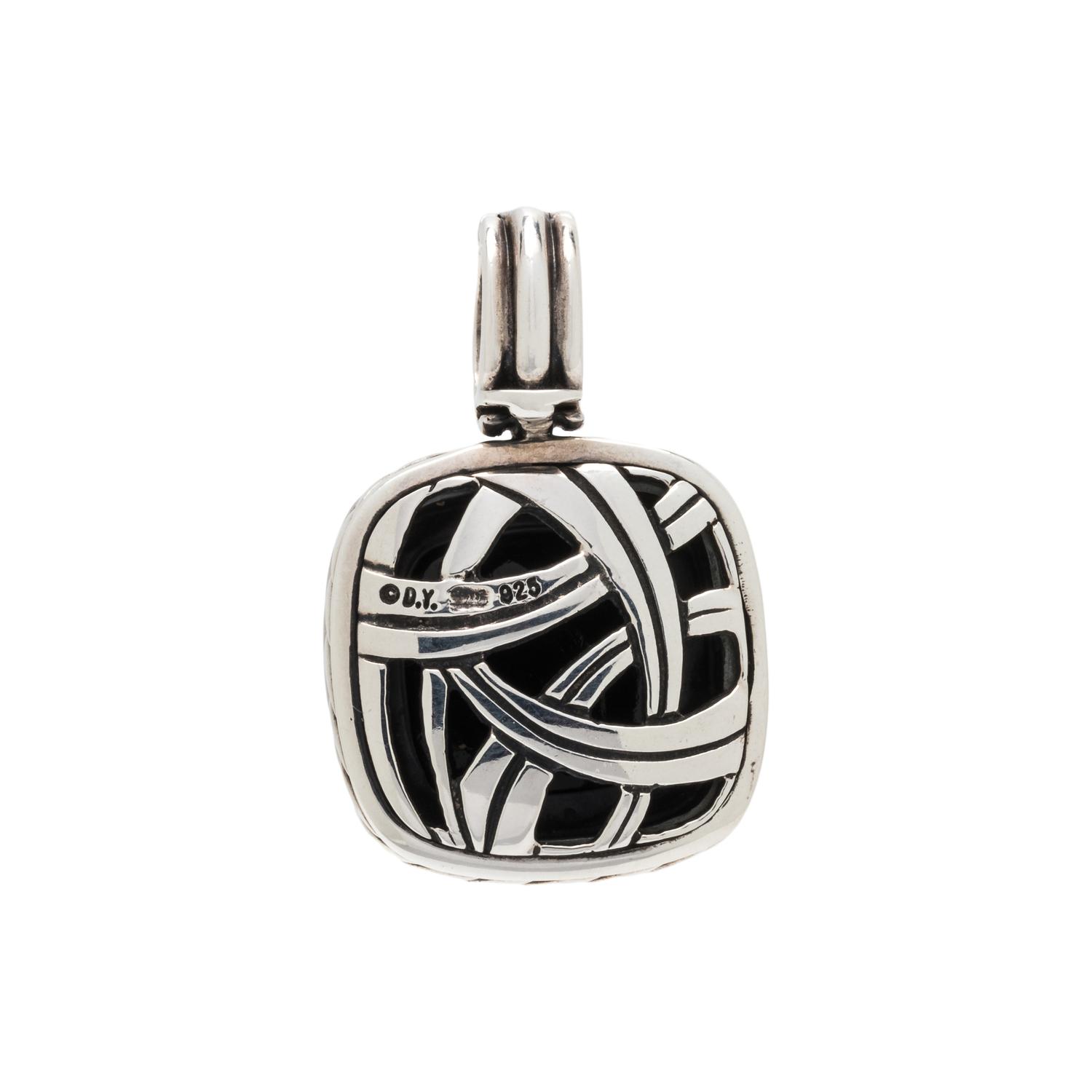 DAVID YURMAN, ONYX AND DIAMOND 'ALBION' PENDANT